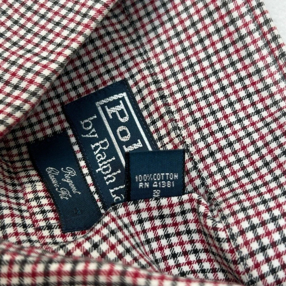 Polo Ralph Lauren Regent‎ Shirt Mens XL Red Check Classic Fit Button Down